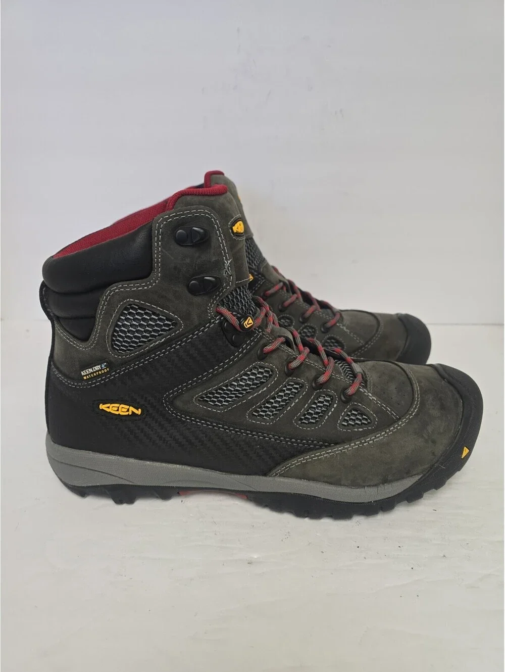 Keen Men's Tucson Mid 1009180 Steel Toe Waterproof Work Boot Gray Black Size 11D